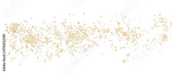 Fototapeta crystallized brown sugar flying, isolated on white, clipping path, macro