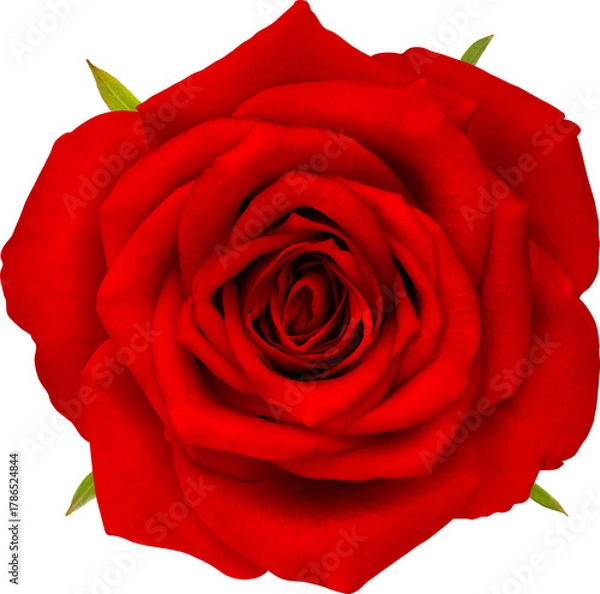 Obraz Red Rose flowers focus stacking close up isolated for love wedding and valentines day