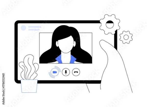 Obraz Join conference isolated cartoon vector illustrations.