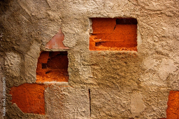 Obraz muro com tijolos partidos