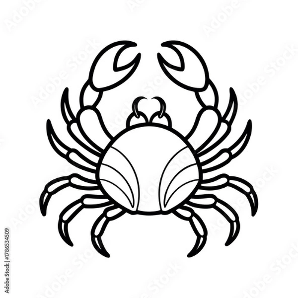 Obraz Crab Shell Outline Vector Design