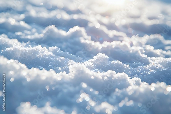 Obraz Close-up of sparkling snow under sunlight