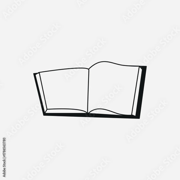 Obraz Book one line. Back to school. Vector drawing.
