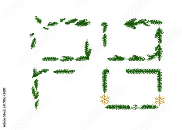 Fototapeta green leaves frame