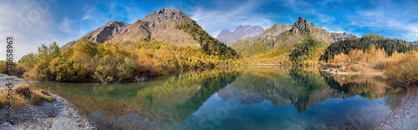 Obraz Panorama of Lake Kardyvach. Caucasian Biosphere Reserve