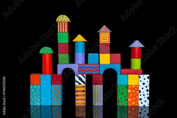 Fototapeta Architecture wooden blocks