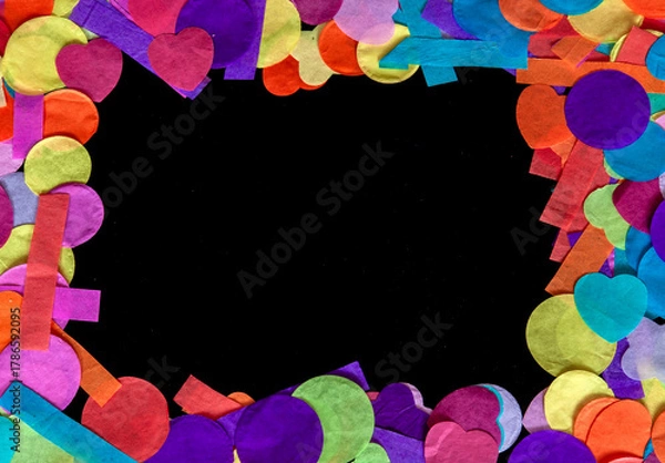 Fototapeta frame made of colorful confetti