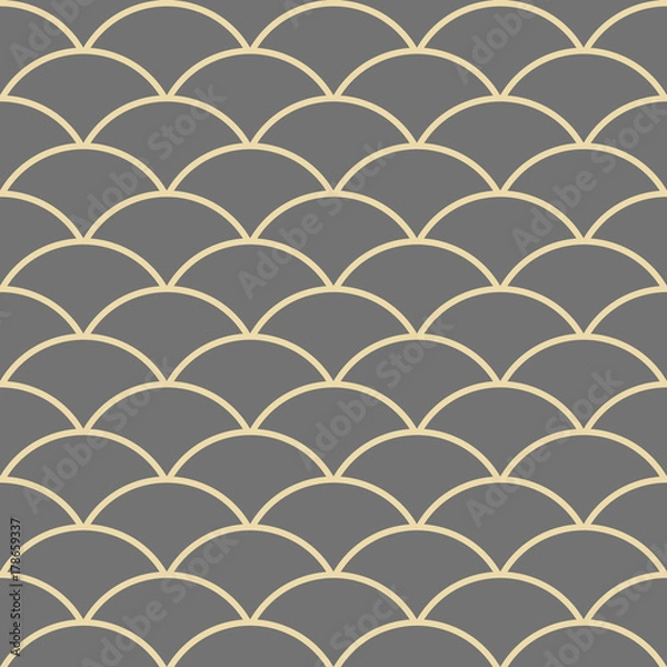 Fototapeta Seamless vector golden wavy ornament. Modern background. Geometric modern pattern