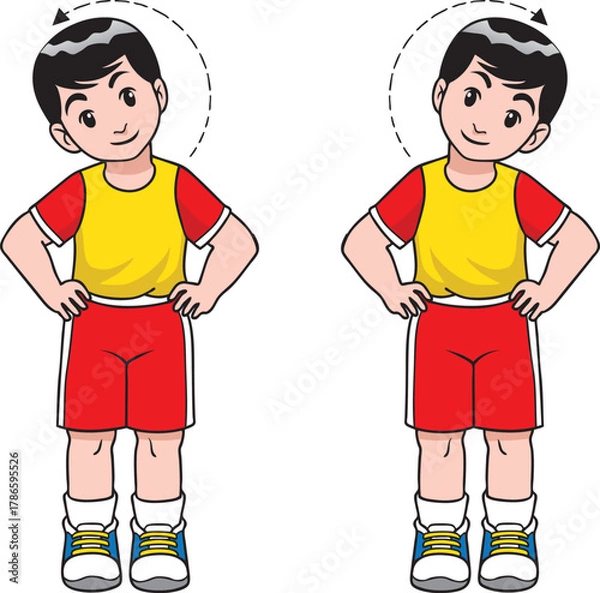 Fototapeta the child is exercising vector illustration isolated on white background