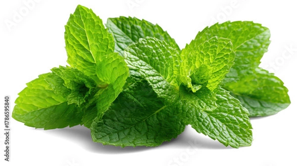 Obraz Fresh mint on white background