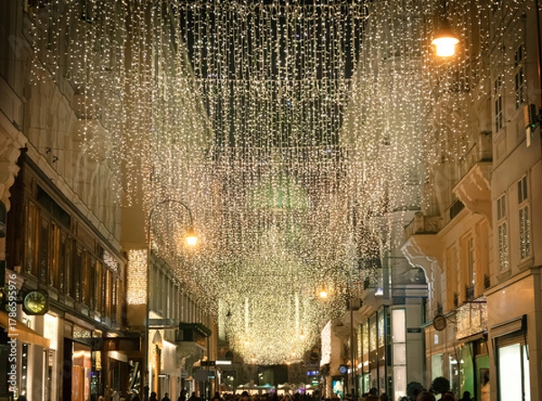 Obraz Street by night in Vienna