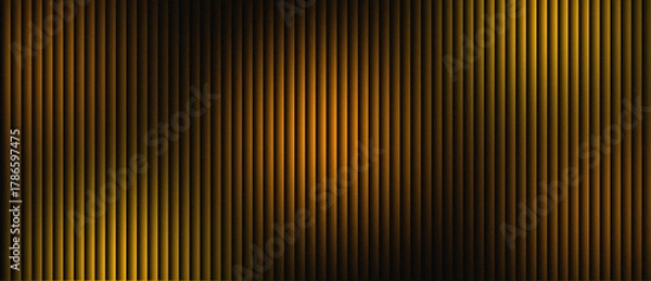 Obraz Warm Stripe Gradient – Abstract Vertical Lines in Yellow, Orange Black with a Glowing Center