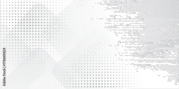 Obraz Minimalist White Background with Geometric Shapes and Subtle Dots for Modern Designs and Presentations, Creating a Clean and Professional Look