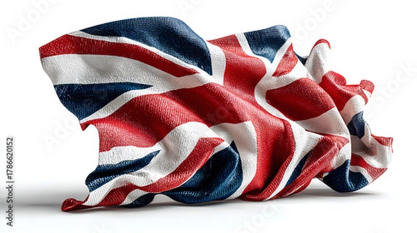 Fototapeta United kingdom or england flag on transparency background with copy space 3D render Stock Illustration