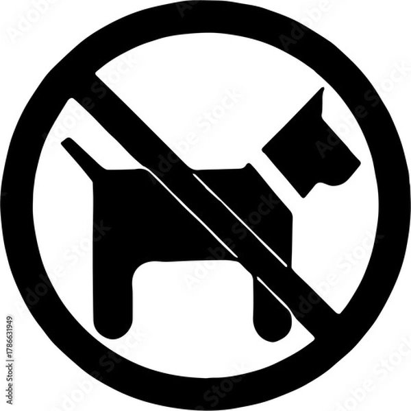 Fototapeta no dogs allowed sign,no pet, no dog allowed sign. printable transparent vector