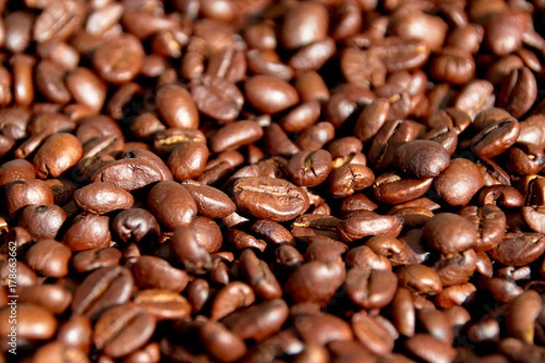 Fototapeta Close up Roasted coffee abstract texture and background