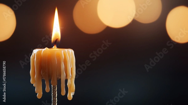 Obraz Warm candlelight creates a serene atmosphere during a quiet evening indoors