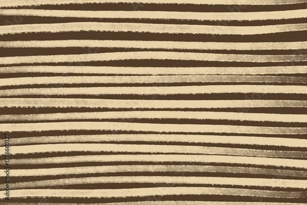 Fototapeta Taupe abstract horizontal stripes with irregular waves and neutral tones, ideal for minimalist or industrial designs