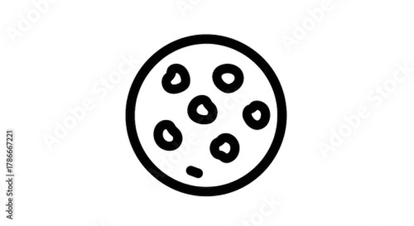 Fototapeta Circular petri dish illustration with contained cellular structures on a transparent background