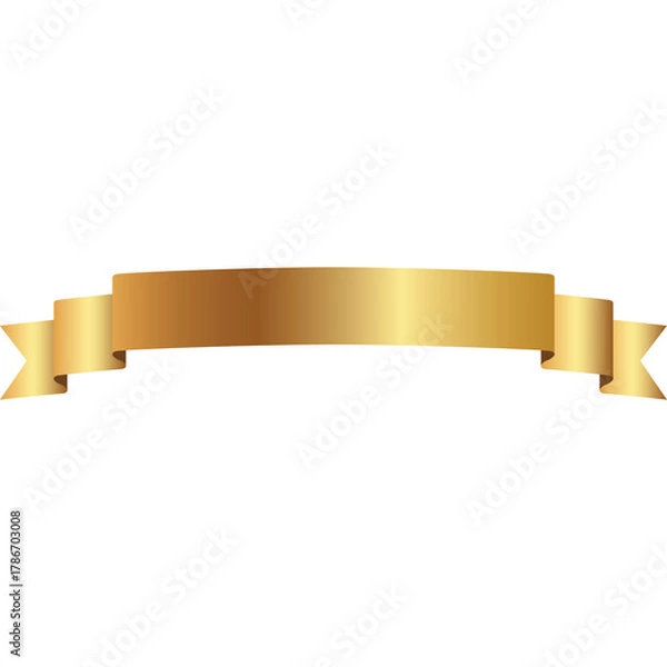 Fototapeta Elegant Golden Ribbon Banner With Transparent Background Ideal For Award Ceremonies And Formal Events