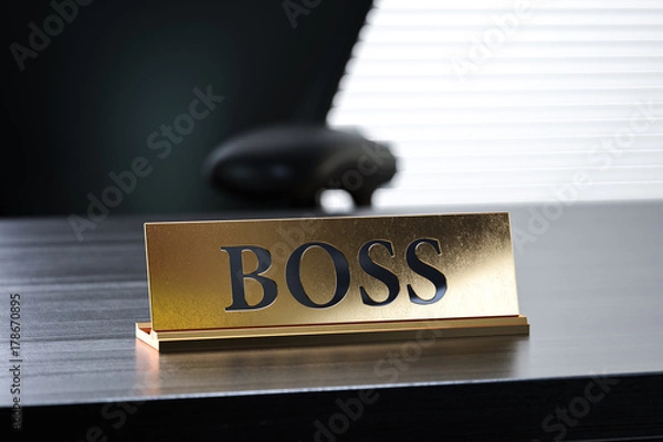 Fototapeta Tabliczka znamionowa z tekstem Boss
