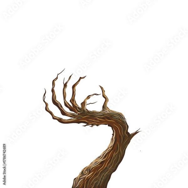 Fototapeta Abstract deer tree vector illustration hand