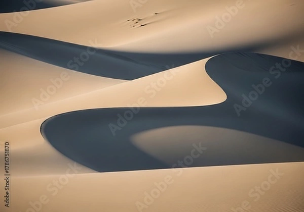 Fototapeta Sculpted sandscapes a dance of light and shadow across endless desert dunes