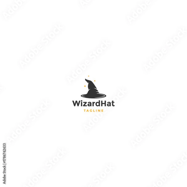 Fototapeta Wizard hat logo design template flat vector