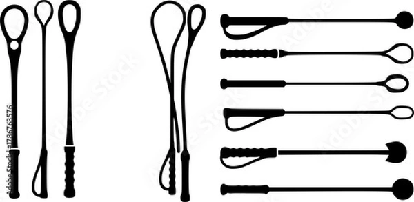 Obraz Horse riding crop silhouette, Whip silhouette, Riding crops silhouette, Riding crops, Whip, Horse crops, Riding equestrian, Riding crop clipart, Riding crops bundle set