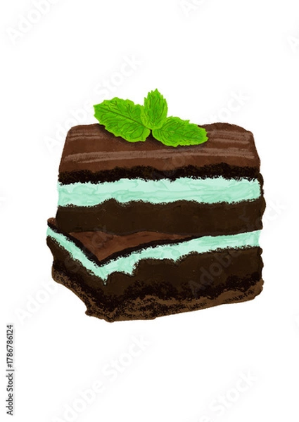 Obraz chocolate mint brownies