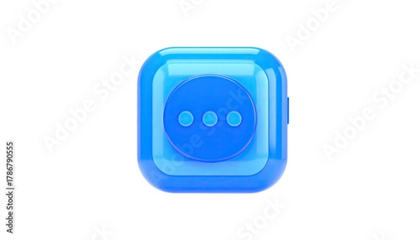 Fototapeta Blue square with rounded corners and three dots