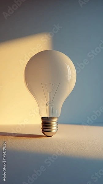 Obraz Illuminating Lightbulb Against Pastel Background