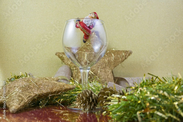Fototapeta Papá Noel en la mesa de navidad