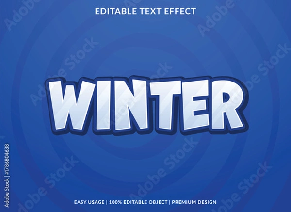 Fototapeta winter text effect design promotion background element 