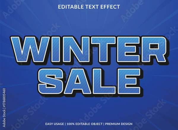 Fototapeta winter sale text effect design promotion background element 