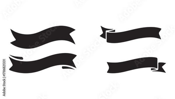 Fototapeta Dynamic banner ribbon with bold text and graphic elements