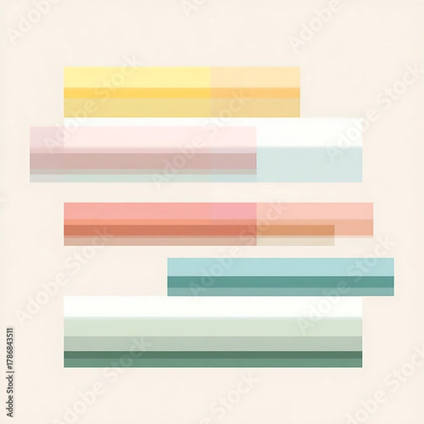 Fototapeta Contemporary Abstract Background with Colorful Horizontal Shapes