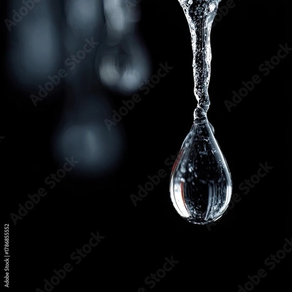 Obraz Close Up Water Droplet Against Dark Background