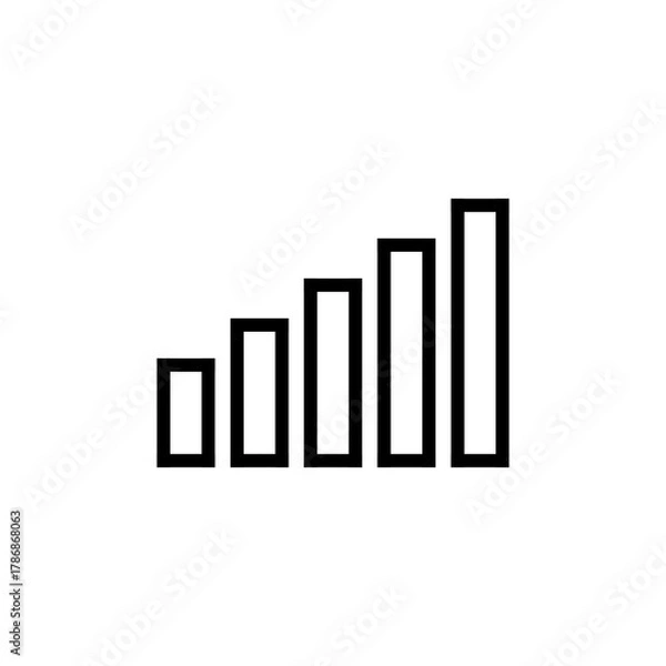 Fototapeta Outline Signal Icon – Minimal Line Vector Showing Network Strength, Connectivity Indicator, and Wireless Communication Concept