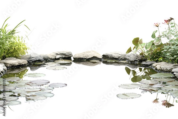 Obraz Two Adjacent Ponds with Space Between PNG