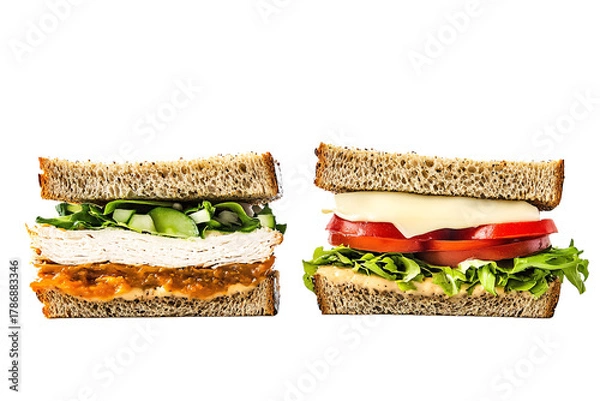 Obraz Two Sandwiches Side by Side PNG