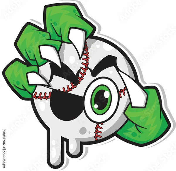 Obraz Horror Baseball Monster Vector Illustration Sticker