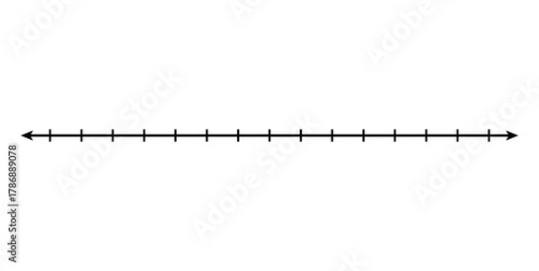 Fototapeta Empty Number Line Worksheet in Mathematics.