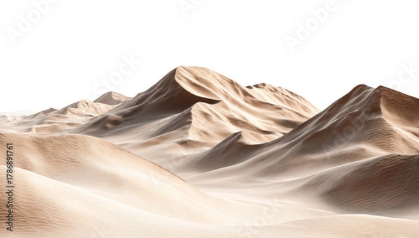 Fototapeta Desert mountain range, light tan color,  smooth peaks