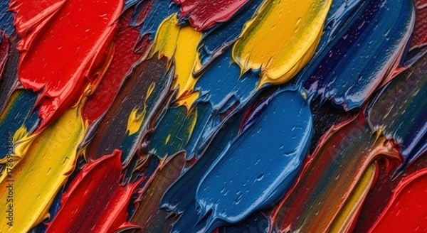 Obraz Vibrant Oil Paint Strokes Abstract Art Background.