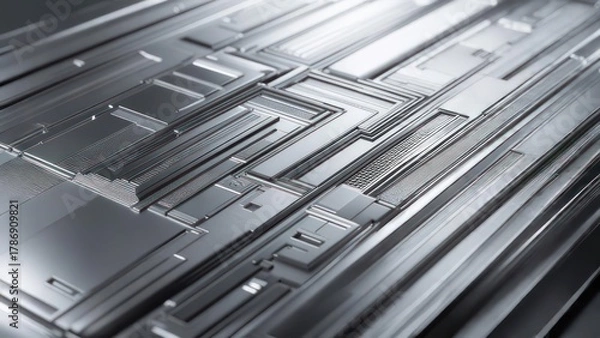 Obraz Metallic surface with geometric pattern