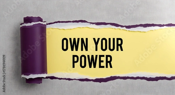 Fototapeta Own your power with this bold motivational message perfect for social media, posters, and inspiring business presentations today
