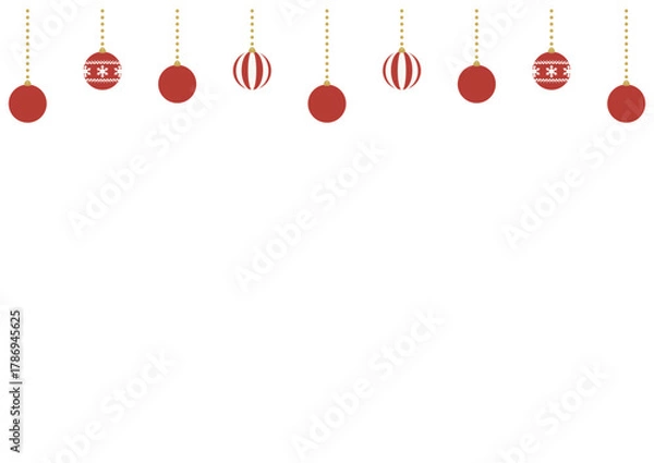 Obraz 赤い吊るされたオーナメントのフレーム風素材