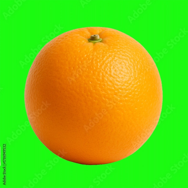 Fototapeta Whole Orange on Green Background - Perfect for Design & Ads