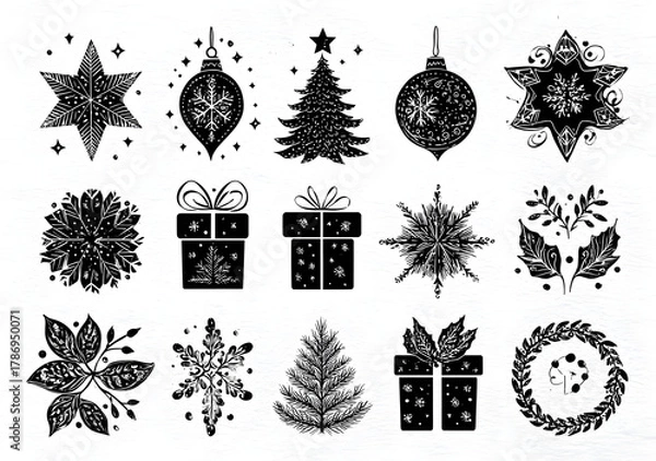 Obraz Christmas design elements, vector set